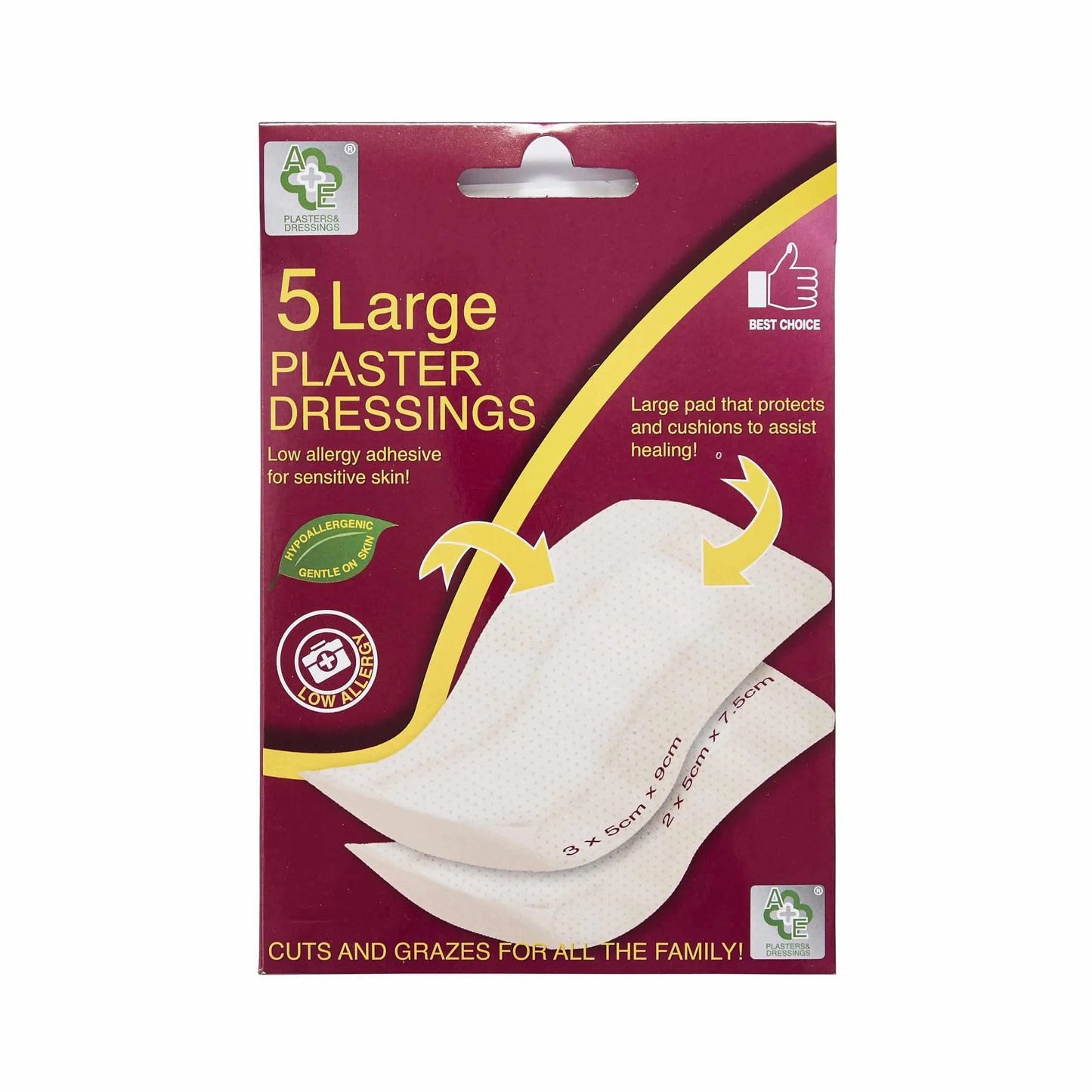 A&E Plaster Dressing Large 5PK