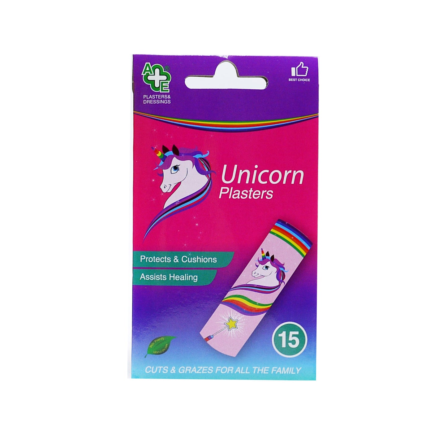 A&E Unicorn Plasters 15PK