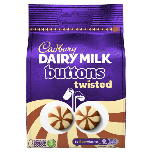 Cadbury Dairy Milk & White Giant Twist Buttons 105g