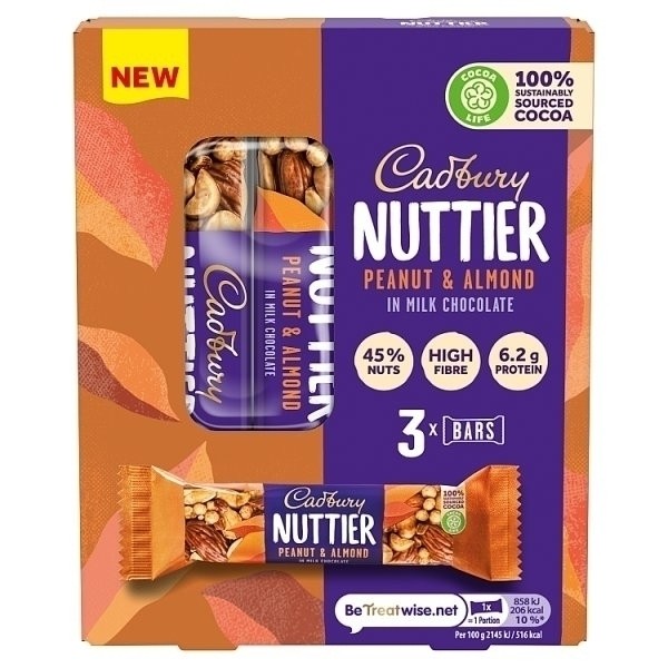 Cadbury Nuttier Peanut & Almond 3PK 35G