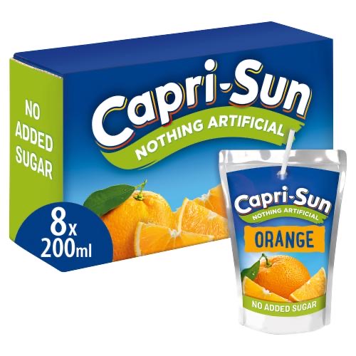 Capri-Sun Orange No Added Sugar 8PK 200ml