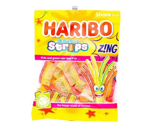 Haribo Zing Rainbow Strips 130g