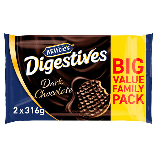 McVities Dark Chocolate Digestive Twin Pack 2x316g