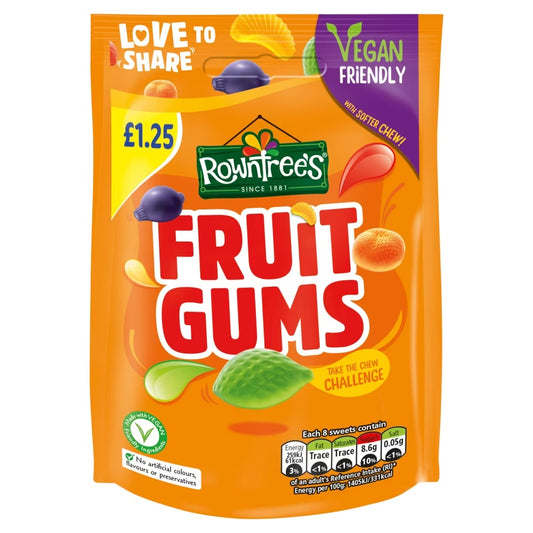 Rowntree Fruit Gum Vegan Pouch  PM1.25 120g