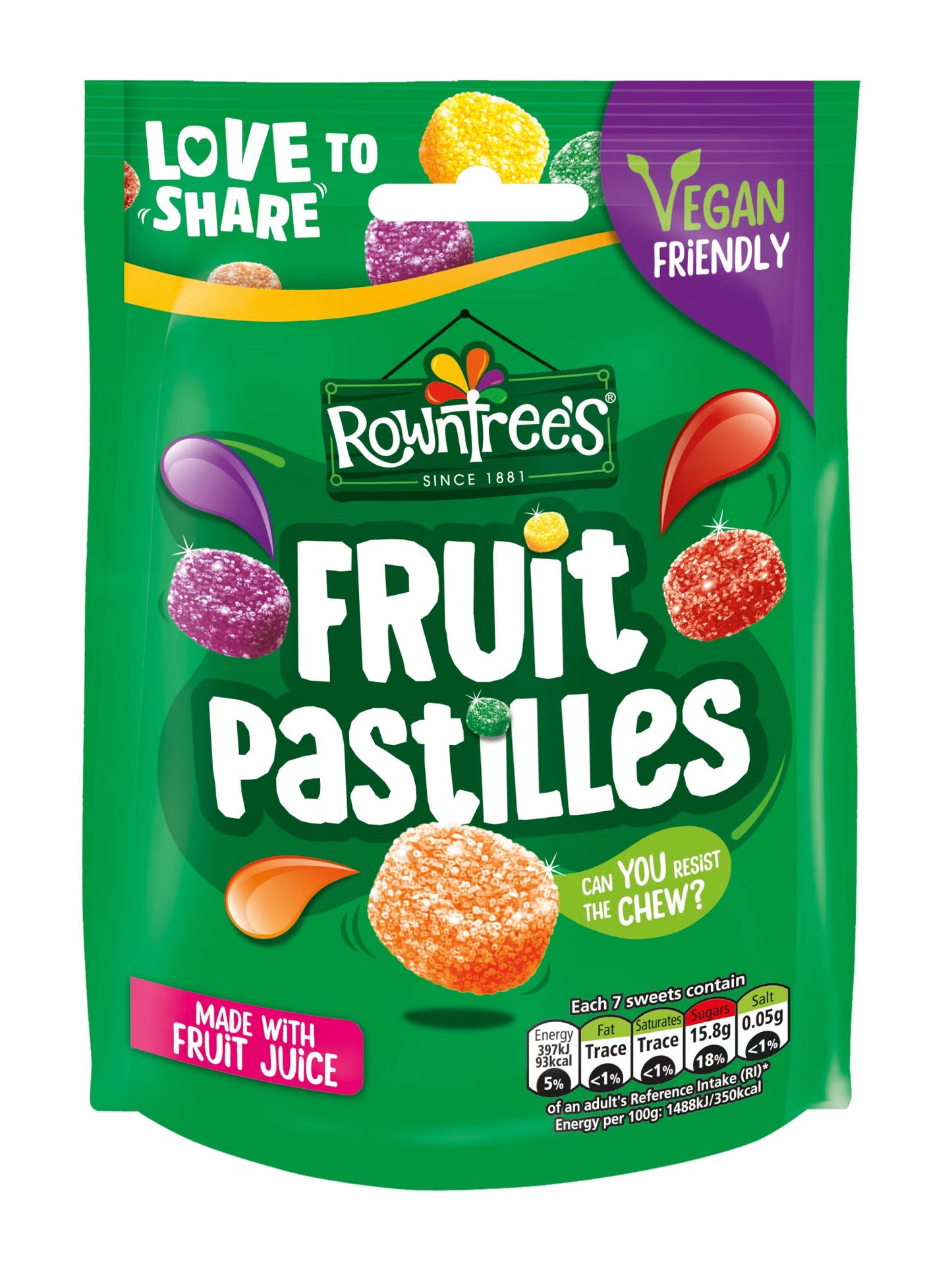 Rowntree Fruit Pastille Vegan PM1.25 114g