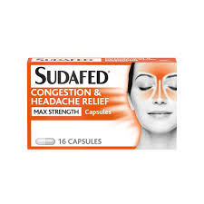 Sudafed Congestion & Headache 6/5 16 Capsules